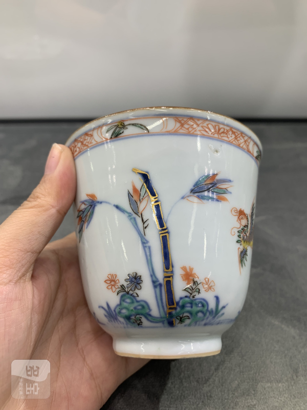清康熙斗彩麒麟引凤纹杯盏一套 - 图5